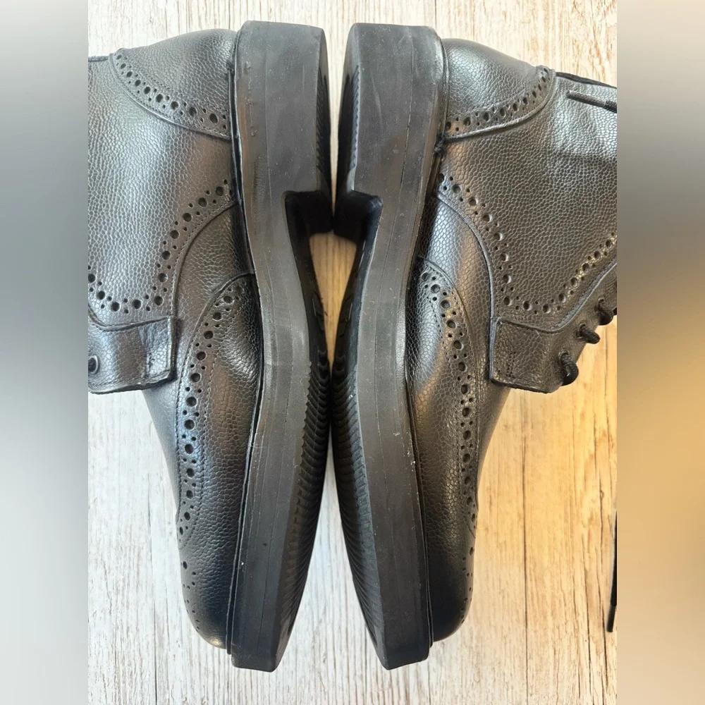 Allen Edmonds Long Branch Wing Tip Dress Boots Pebble Leather Lace Up Men’s 10.5
